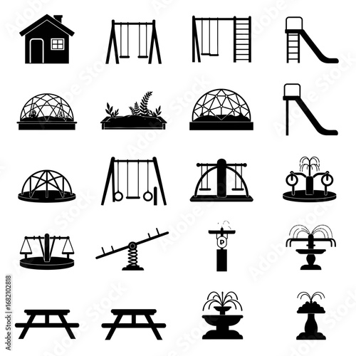 hotel icons set