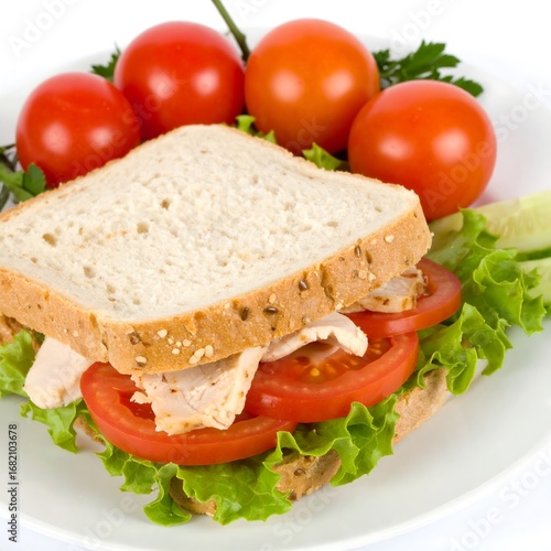 Wallpaper Mural Healthy lunch sandwich with fresh tomatoes Torontodigital.ca