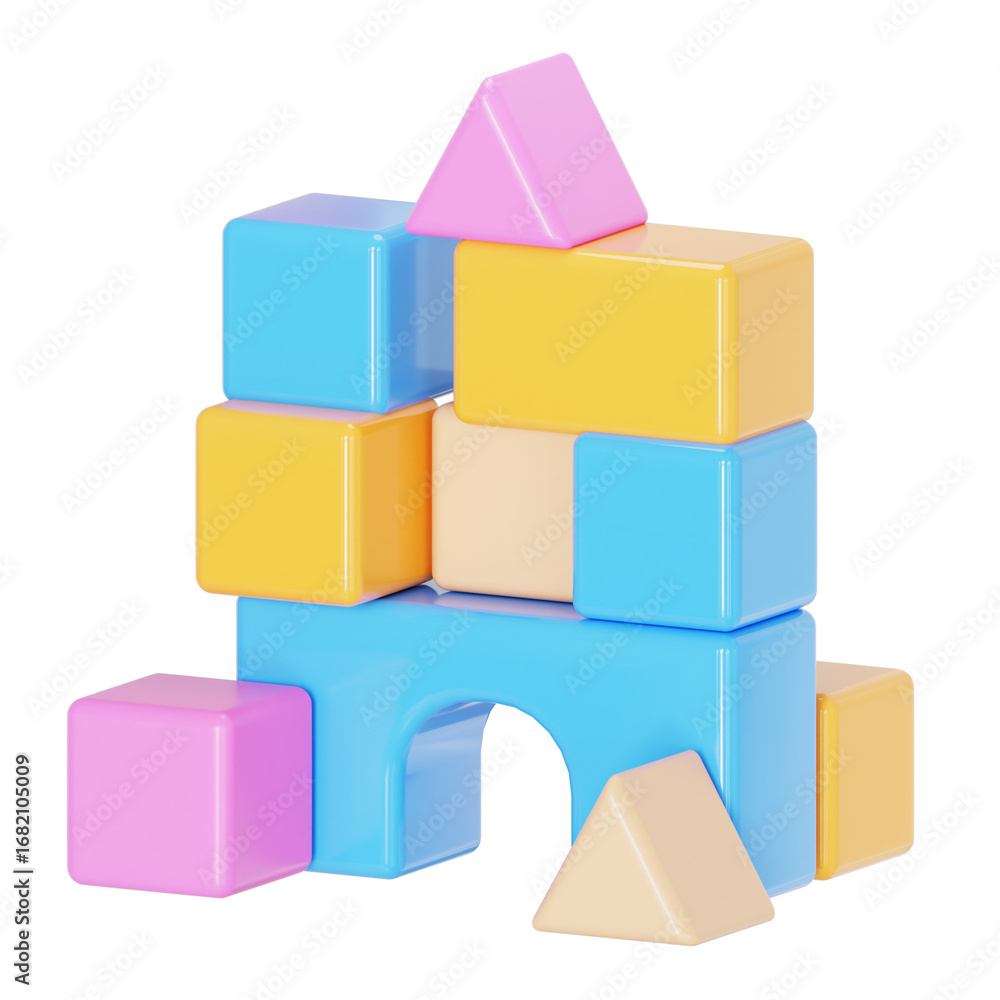 Obraz premium Building block 3D Illustration