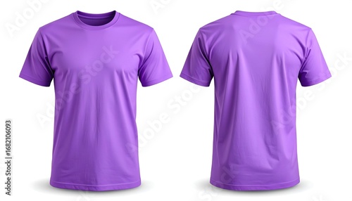 Front and back view of a lavender t-shirt
