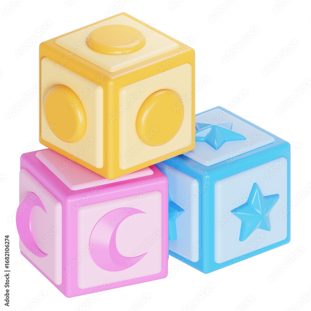 Fototapeta premium Shape blocks 3D Illustration