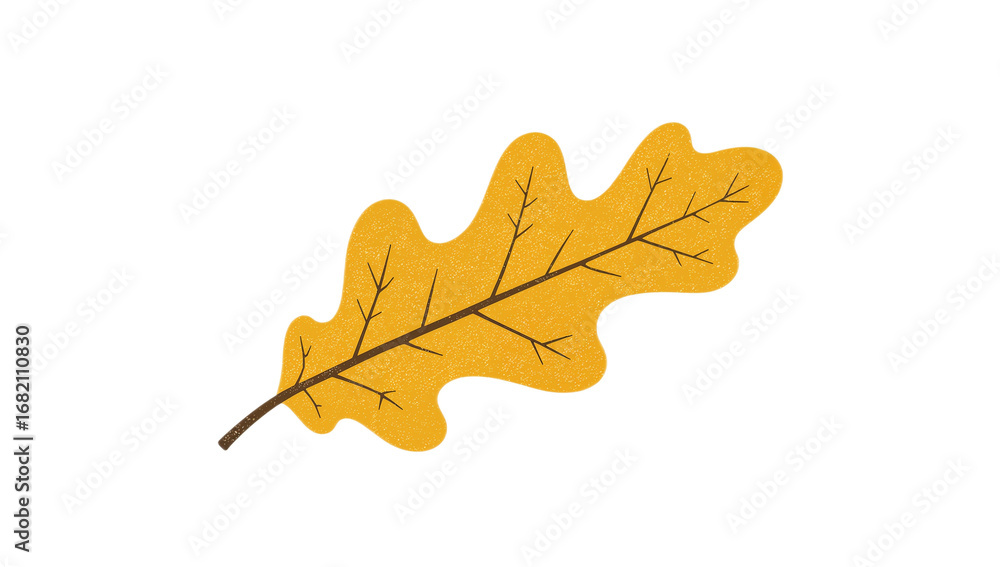 Fototapeta premium Golden Oak Leaf Illustration