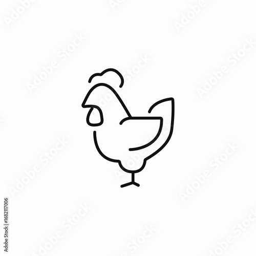 animal farm bird chicken icon sign vector