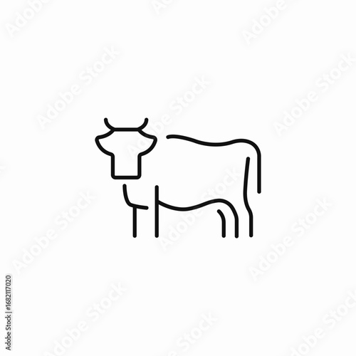 animal farm cow icon sign vector