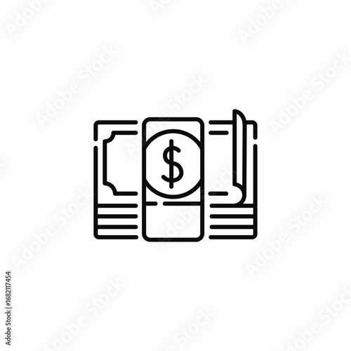 bundle of dollars icon sign vector