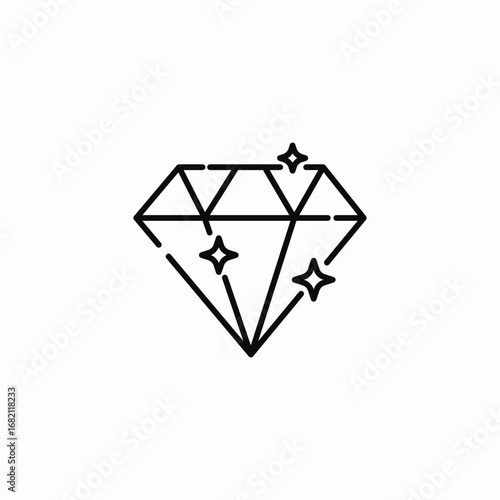 cut diamond icon sign vector