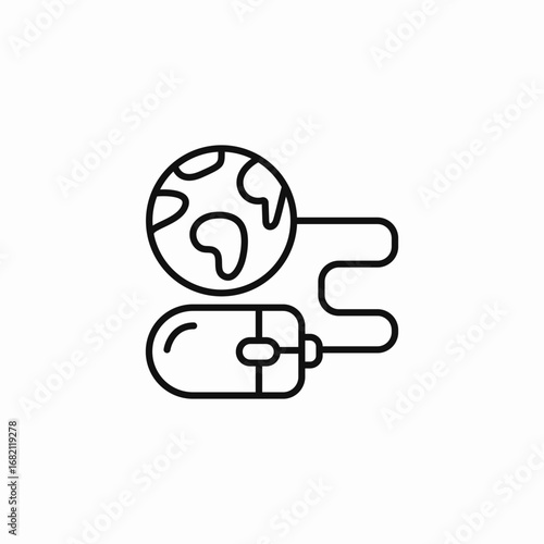 globe computer mouse icon sign vector