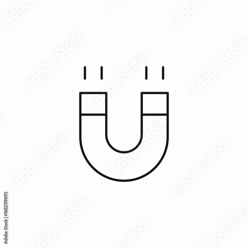 horseshoe magnet icon sign vector