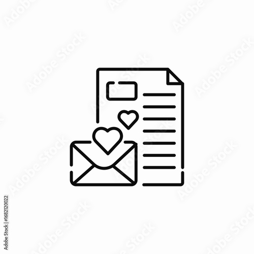 love letter romantic message icon sign vector