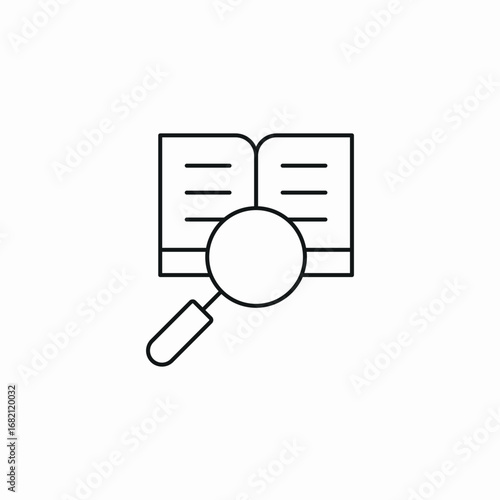 magnify book icon sign vector