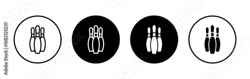 Bowling icon symbol for apps and websites. bowling ball and pin sign and symbol.