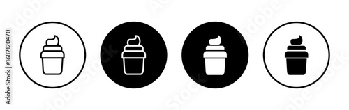 Cup cake icon symbol for apps and websites. Cup cake sign and symbol