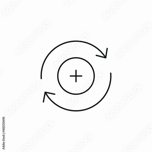 plus cycle icon sign vector
