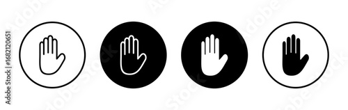 Hand icon symbol for apps and websites. hand sign and symbol. palm
