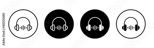 Headphone icon symbol for apps and websites. Headvector sign and symbol