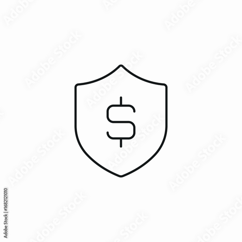shield dollar icon sign vector