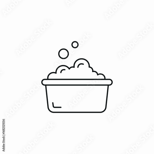 soapy tub icon sign vector