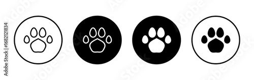 Paw icon symbol for apps and websites. paw print sign and symbol. dog or cat paw