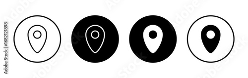 Pin icon symbol for apps and websites. Location sign and symbol. destination icon. map pin