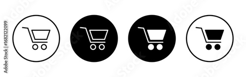Shopping icon symbol for apps and websites. Shopping cart sign and symbol. Trolley icon