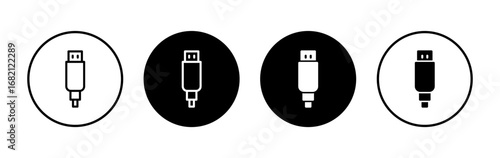 Usb icon symbol for apps and websites. usb charging. Flash disk sign and symbol. flash drive sign.