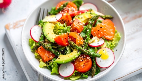 Wallpaper Mural Healthy Salmon Salad with Avocado Torontodigital.ca