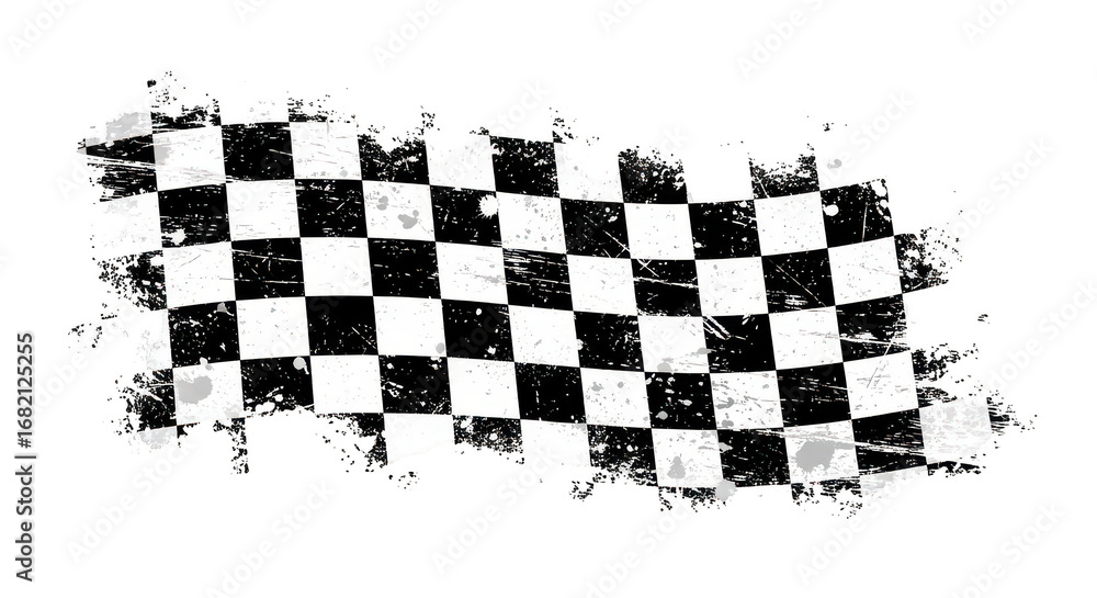 Naklejka premium Grunge Checkered Flag Background