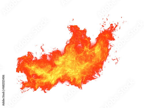 Vibrant, dynamic fire and intense flames isolated on transparent background