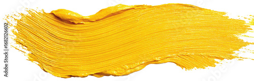 Bold, vibrant yellow paint stroke