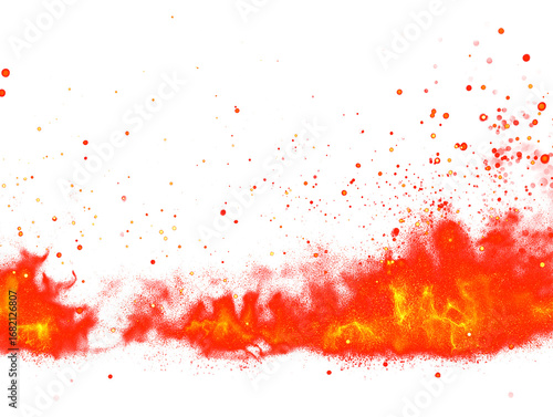 Dynamic abstract background with glowing red and orange particles and sparks
