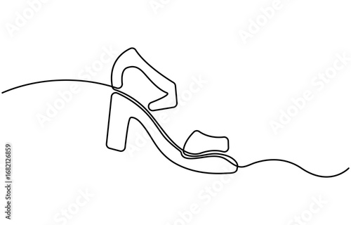 Continuous line drawing of sandals, simple icon, object symbol, vector illustration, Flip Flops Thong sandals one line art style. Doodle vector illustration