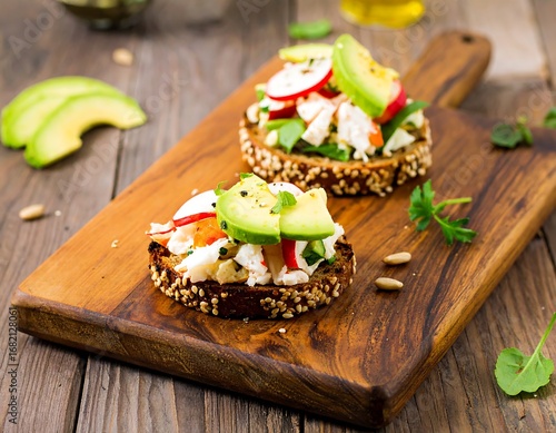 Wallpaper Mural Healthy seafood open-faced sandwiches Torontodigital.ca