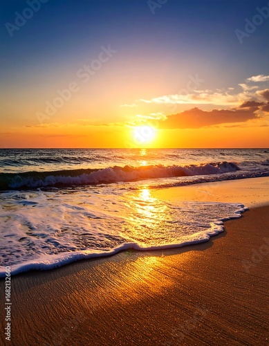Golden sunset over ocean