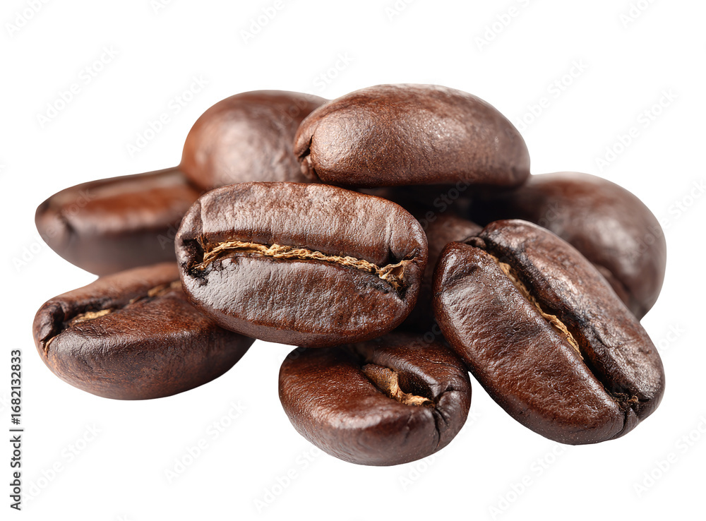 Obraz premium Roasted coffee beans clustered together (1)