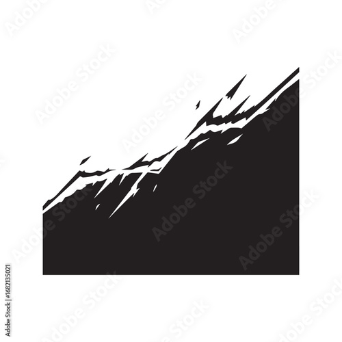 Fotografie Abstract black and white background with a diagonal ripped paper effect