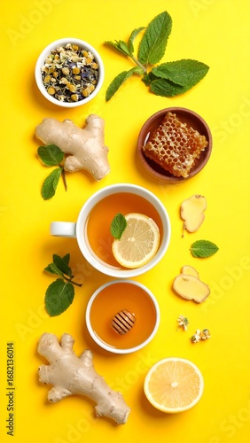 Wallpaper Mural Healthy tea ingredients Torontodigital.ca