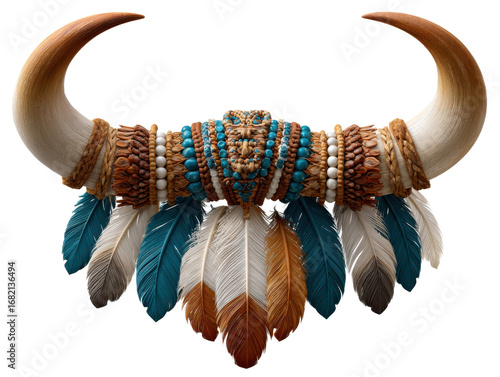 black and white mask with horns