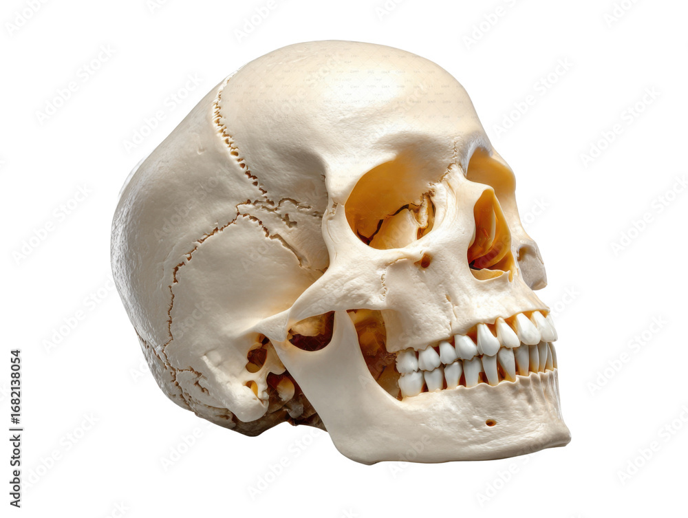 Naklejka premium human skull isolated on white