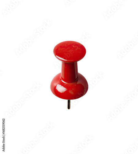 Close-up of a vibrant red pushpin