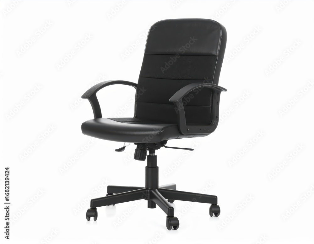 Fototapeta premium Modern Black Office Chair with Armrests