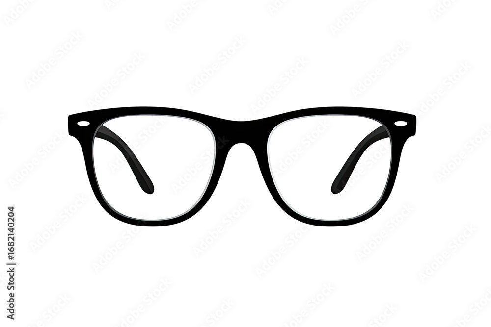 Fototapeta premium Close-up of eyeglasses, dark frames, black background