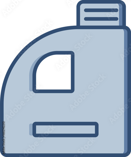 Detergent Bottle vector icon with transparent background. Changeable blue color design.