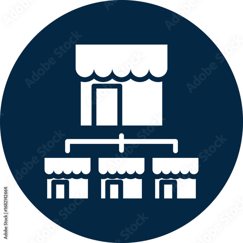Franchise store icon for business opportunities, business, website, application, printing, document, poster design, etc