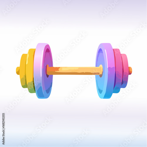 Colorful Dumbbell Illustration Fitness, Workout, Gym, Exercise, Strength Training
