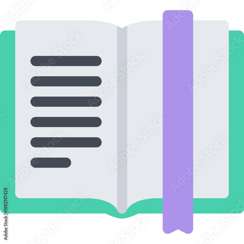 Open Book with Bookmark