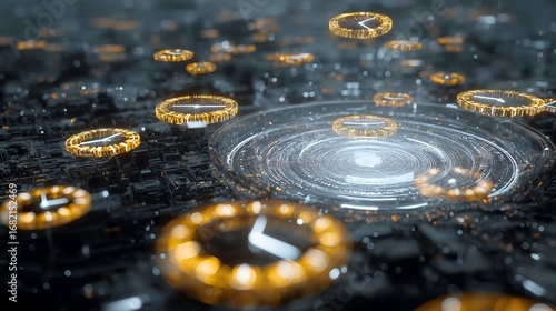 Digital Time Flow Abstract Concept of Temporal Data in a Futuristic Network