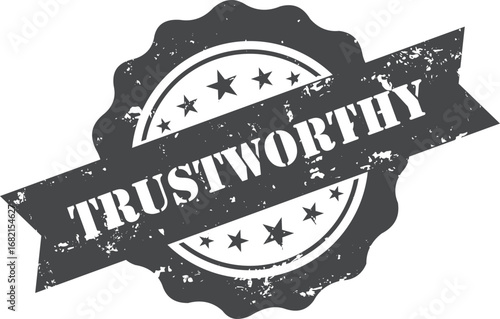 trustworthy Rubber Stamp Vector Template	
