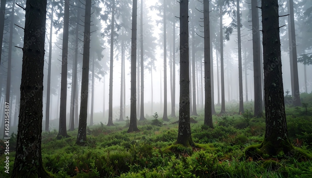 Fototapeta premium Misty forest scene