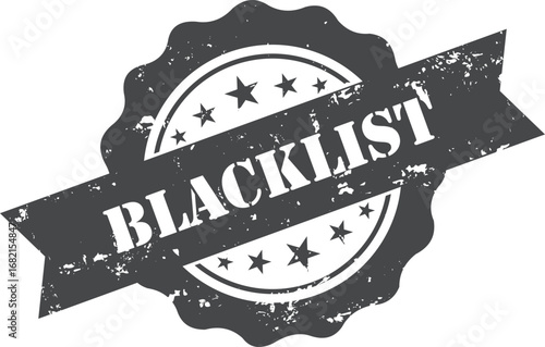 blacklist Rubber Stamp Vector Template	