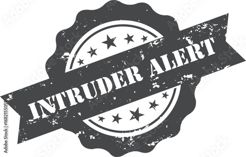 intruder alert Rubber Stamp Vector Template	